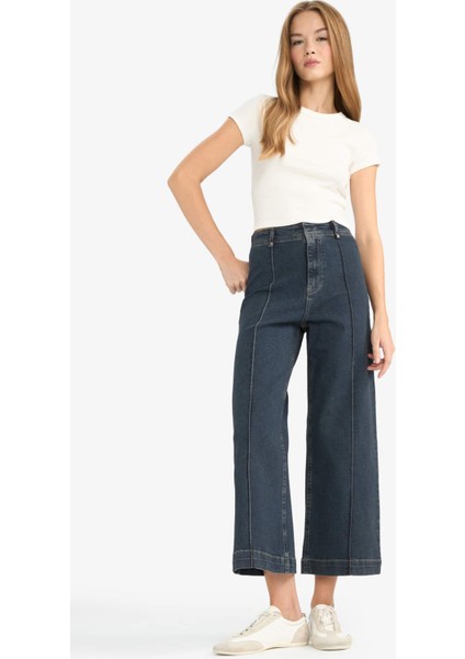 Culotte Yüksek Bel Uzun Jean Yıkamalı Pantolon F5537AX25AU fiyatları