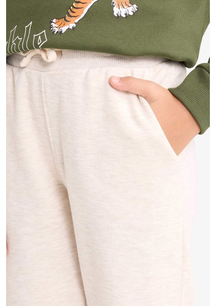 Erkek Çocuk 2'li Takım Kaplan Baskılı Kapüşonlu Sweatshirt Eşofman Altı G3659A825AU