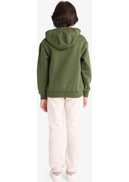 Erkek Çocuk 2'li Takım Kaplan Baskılı Kapüşonlu Sweatshirt Eşofman Altı G3659A825AU