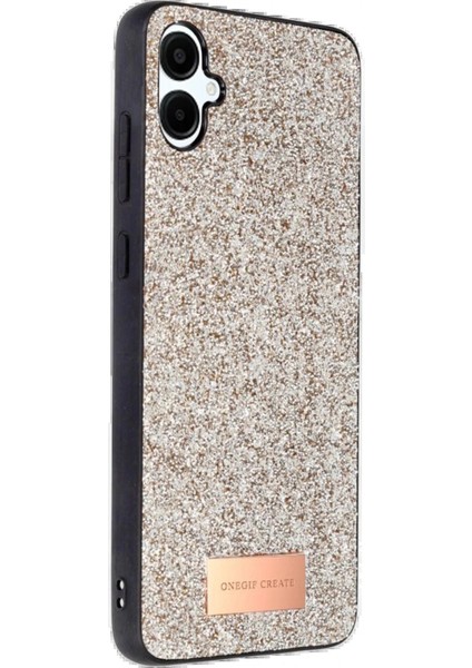 Samsung Galaxy A06 Bright Simli Kapak - Gold