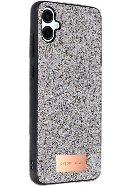 Samsung Galaxy A06 Bright Simli Kapak - Gümüş