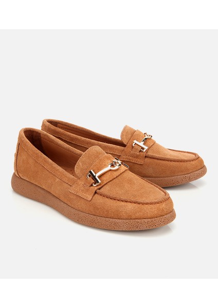 01AYH314380A370 KADIN Süet Deri Taba Yumuşak Tabanlı Comfort Günlük Loafer fiyatları