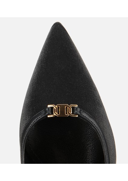 01AYH314760A100 KADIN Saten Siyah Gold Detaylı Yüksek Topuklu Stiletto indirimleri