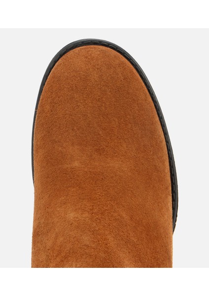 01BOH314580A370 KADIN Süet Deri Taba Tokalı Bilekte Topuklu Bot indirimleri