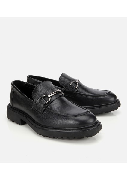 02AYH314000A100 ERKEK Deri Siyah Tokalı Günlük Loafer fiyatları