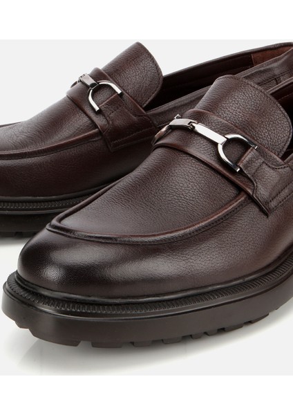02AYH314000A480 ERKEK Deri Kahverengi Tokalı Günlük Loafer modelleri