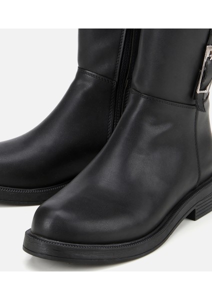 01CIH315140A100 KADIN Siyah Tokalı Düz Çizme modelleri