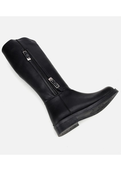 01CIH315140A100 KADIN Siyah Tokalı Düz Çizme