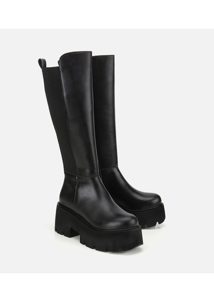 01CIH315180A100 KADIN Siyah Streç Kalın Tabanlı Düz Çizme fiyatları