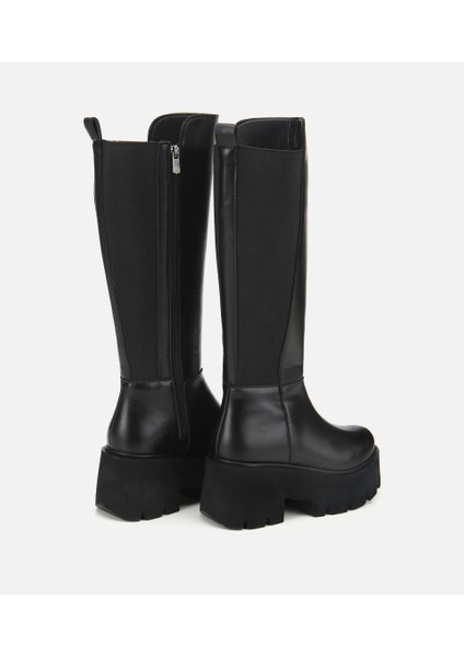 01CIH315180A100 KADIN Siyah Streç Kalın Tabanlı Düz Çizme fırsatları