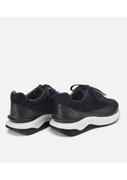 02AYH314070A680 ERKEK Süet Deri Lacivert Kalın Tabanlı Spor Ayakkabı fırsatları