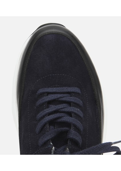 02AYH314070A680 ERKEK Süet Deri Lacivert Kalın Tabanlı Spor Ayakkabı indirimleri