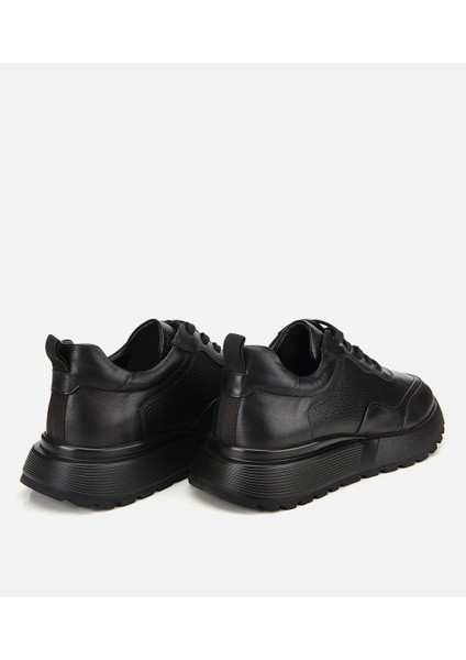02AYH314160A100 ERKEK Deri Siyah Kalın Tabanlı Spor Ayakkabı fırsatları