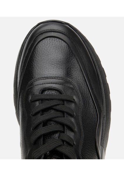 02AYH314160A100 ERKEK Deri Siyah Kalın Tabanlı Spor Ayakkabı indirimleri