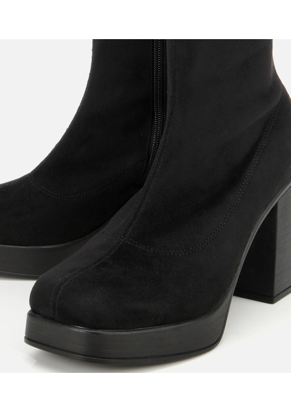 01CIH315190A100 KADIN Siyah Streç Kalın Tabanlı Yüksek Topuklu Çizme modelleri