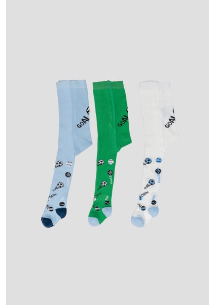 3 Adet Spor Konseptli Pamuklu Erkek Bebek ve Çocuk Külotlu Çorap fırsatları