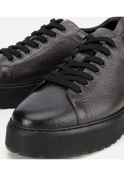 02AYH314110A250 ERKEK Deri Gri Kalın Tabanlı Spor Ayakkabı modelleri