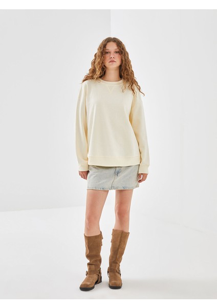 Yeni Sezon Bisiklet Yaka Oversize Kadın Sweatshirt fiyatları