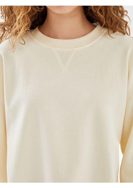 Yeni Sezon Bisiklet Yaka Oversize Kadın Sweatshirt modelleri