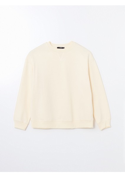 Yeni Sezon Bisiklet Yaka Oversize Kadın Sweatshirt indirimleri