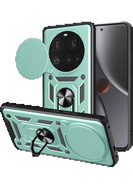 Xiaomi Mi 15 Ultra Kılıf Pars Lens Yüzüklü Silikon - Yeşil