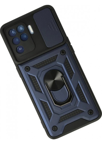 Oppo Reno 5 Lite Kılıf Pars Lens Yüzüklü Silikon - Lacivert fiyatları