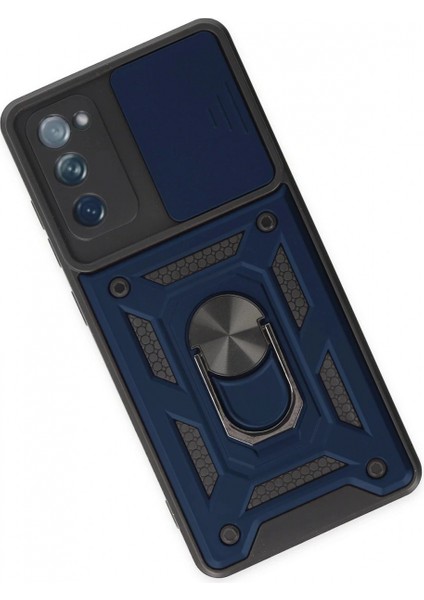 Samsung Galaxy S20 FE Kılıf Pars Lens Yüzüklü Silikon - Lacivert modelleri