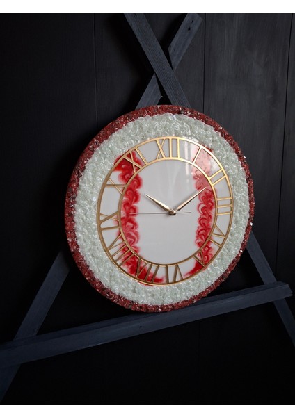 Duvar Saati - 35CM - Modern Dekoratif Duvar Saati - Epoksi Duvar Saati - El Yapımı Duvar Saati - Özel Tasarım modelleri