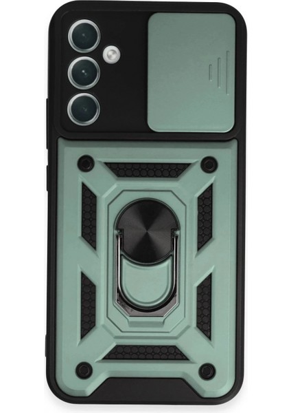 Samsung Galaxy A34 5G Kılıf Pars Lens Yüzüklü Silikon - Yeşil