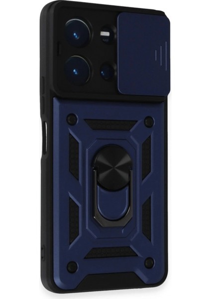 Vivo Y36 Kılıf Pars Lens Yüzüklü Silikon - Lacivert