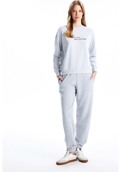 Yeni Sezon Bisiklet Yaka Uzun Kollu Baskılı Kadın Sweatshirt fiyatları