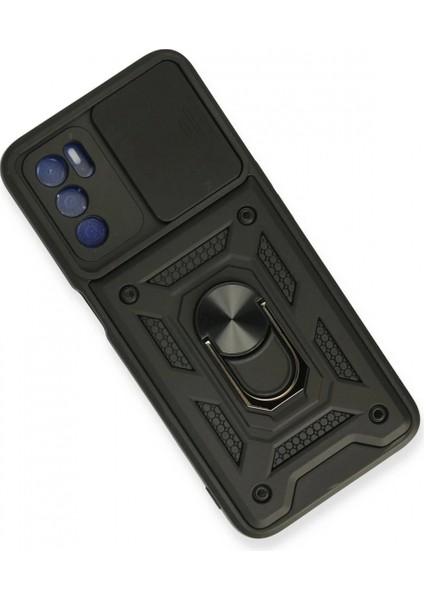 Oppo A16 Kılıf Pars Lens Yüzüklü Silikon - Siyah fiyatları