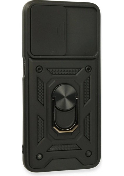 Oppo A16 Kılıf Pars Lens Yüzüklü Silikon - Siyah modelleri