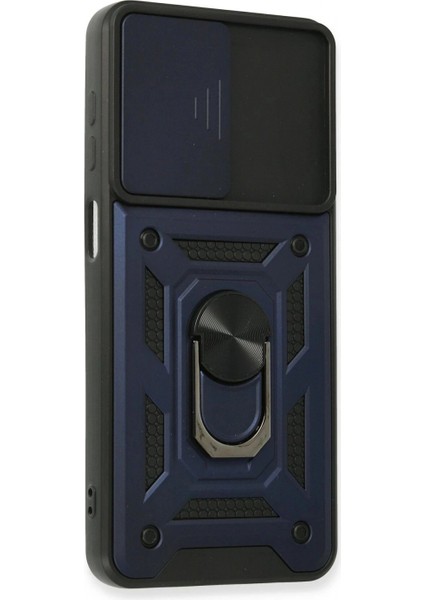 Samsung Galaxy A22 Kılıf Pars Lens Yüzüklü Silikon - Lacivert fiyatları