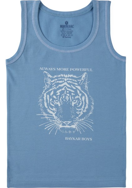 Erkek Çocuk Aslan Baskılı Atlet 3'lü Paket 2106 Gri