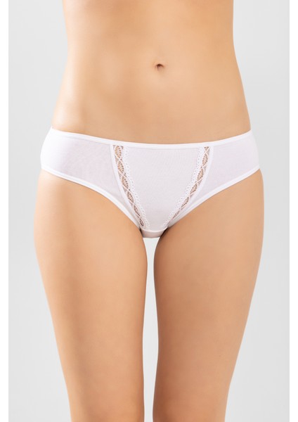 Kadın Zikzak Işlemeli Külot 3'lü Set 8046 Beyaz indirimleri