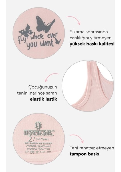 Kız Çocuk Kalın Askılı Atlet 3'lü Paket 4418 fiyatları