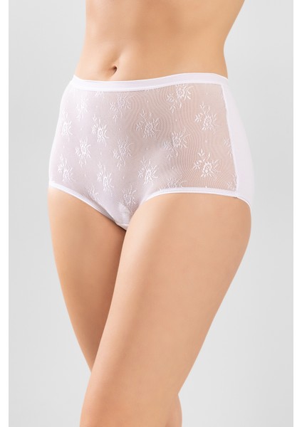 Kadın Güpürlü Külot 3'ü Set 8940 Beyaz modelleri