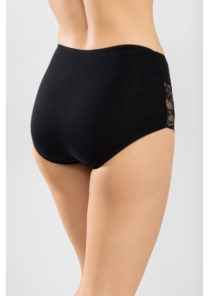 Kadın Yüksek Bel Yanları Güpürlü Külot 3'lü Set 8924 Siyah fiyatları