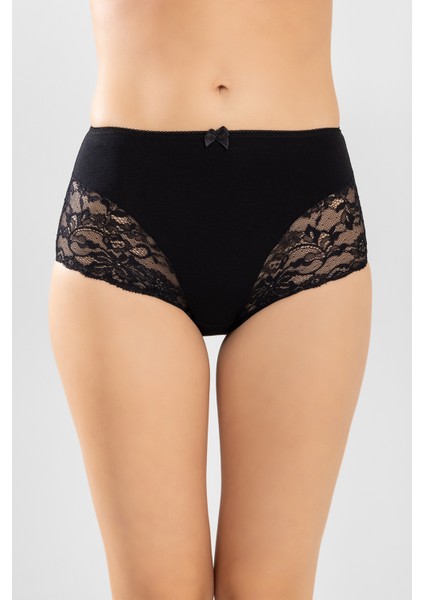 Kadın Yüksek Bel Yanları Güpürlü Külot 3'lü Set 8924 Siyah fırsatları