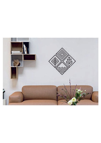 4 Element Duvar Dekoru 3 mm MDF Siyah Renk Modern Tasarım fırsatları