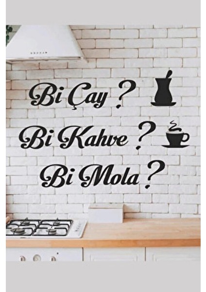 Ahşap Mutfak Dekoru Bi Kahve-Bi Çay-Bi Mola 60x50 cm Lazer Kesim MDF fiyatları