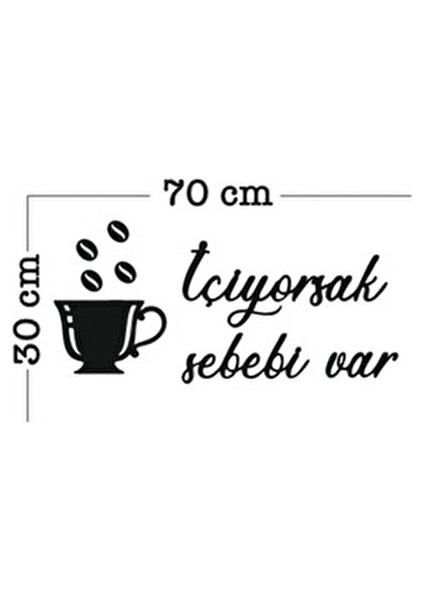 Kahve Köşesi Tablosu 60 x 30 cm MDF Malzeme ile Şık ve Zarif Tasarım