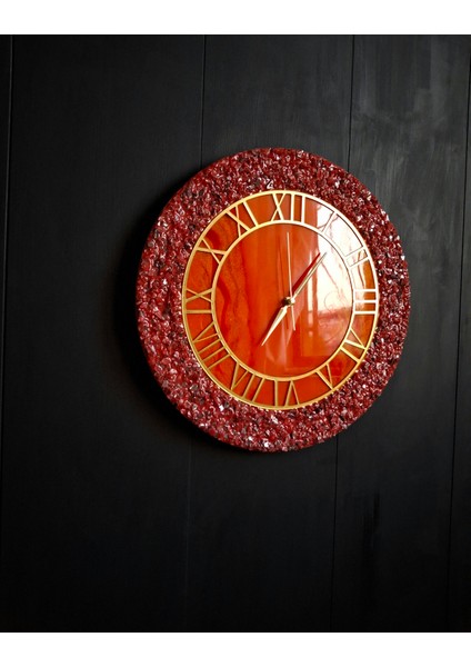 Duvar Saati - 35CM - Modern Dekoratif Duvar Saati - Epoksi Duvar Saati - El Yapımı Duvar Saati - Roma Rakamlı Duvar Saati - Özel Tasarım fiyatları