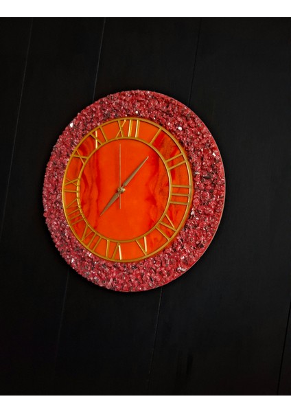 Duvar Saati - 35CM - Modern Dekoratif Duvar Saati - Epoksi Duvar Saati - El Yapımı Duvar Saati - Roma Rakamlı Duvar Saati - Özel Tasarım modelleri