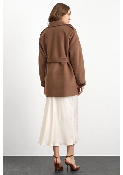 Apolet Detaylı Oversize Kısa Kaban A.KAHVE 3149 indirimleri