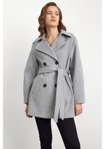 Apolet Detaylı Oversize Kısa Kaban AÇIK GRİ 3149 fiyatları