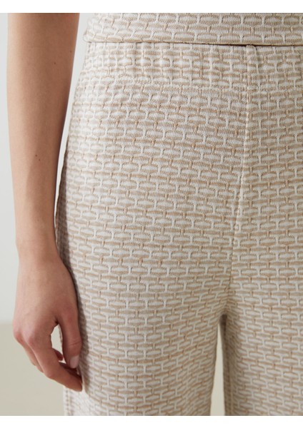 Yeni Sezon Beli Lastikli Desenli Kadın Pantolon modelleri