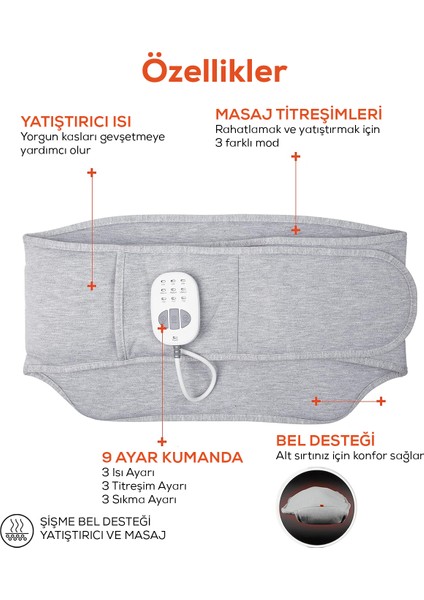 Titreşimli ve Isıtmalı Şişme Bel Destek, Rahatlatıcı Masaj Aleti modelleri