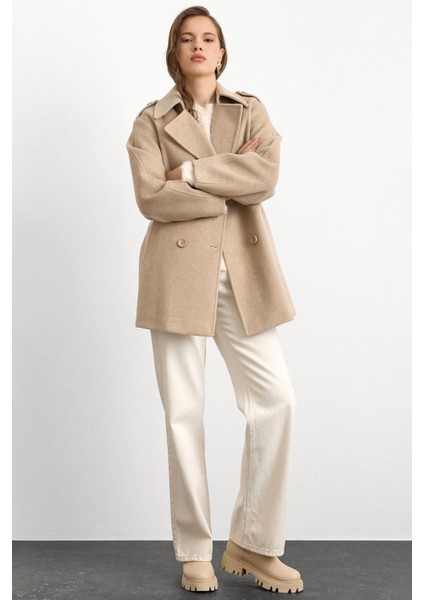 Apolet Detaylı Oversize Kısa Kaban TAŞ 3149 indirimleri